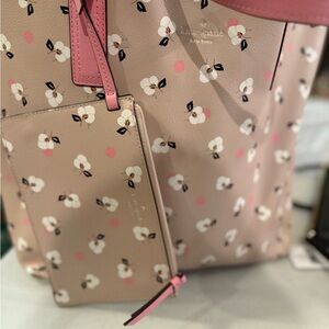 Kate Spade Pink and Cream Floral Tote Bag